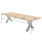 Stílusos étkezőasztal Thunder X 300 cm fenyő 8 cm asztallappal vintage barna