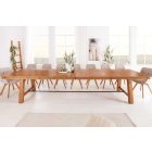 Stílusos étkezőasztal Grand Timber 300 cm fenyő 8 cm asztallappal vintage barna 