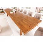 Stílusos étkezőasztal Grand Timber 300 cm fenyő 8 cm asztallappal vintage barna 