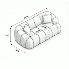 Varese design 2 személyes kanapé 199  cm fehér
