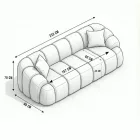 Varese design 3 személyes kanapé 233 cm barna
