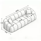 Varese design 4 személyes kanapé 268 cm szürke