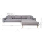 Arden Lounge Sofa sarok ülőgarnitúra 290 cm szürke - jobbos 