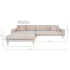 Arden Lounge Sofa sarok ülőgarnitúra 290 cm homok színű - balos