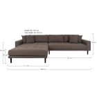 Arden Lounge Sofa sarok ülőgarnitúra 290 cm barna - balos