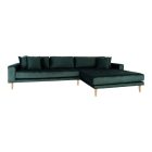 Arden Lounge Sofa sarok ülőgarnitúra 290 cm sötétzöld bársony - jobbos
