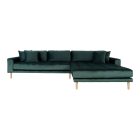 Arden Lounge Sofa sarok ülőgarnitúra 290 cm sötétzöld bársony - jobbos