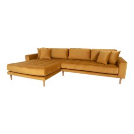   Arden Lounge Sofa sarok ülőgarnitúra 290 cm mustársárga bársony - balos