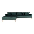 Arden Lounge Sofa sarok ülőgarnitúra 290 cm sötétzöld bársony - balos