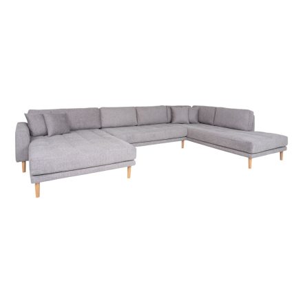 Arden XXL Lounge Sofa U alaku ülőgarnitúra 370 cm szürke - balos