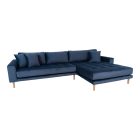 Arden Lounge Sofa sarok ülőgarnitúra 290 cm sötétkék bársony - jobbos