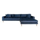 Arden Lounge Sofa sarok ülőgarnitúra 290 cm sötétkék bársony - jobbos