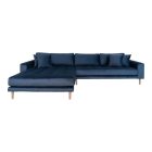 Arden Lounge Sofa sarok ülőgarnitúra 290 cm sötétkék bársony - balos
