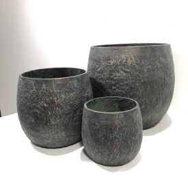 Design virágtartó VERDORO zöld-arany Készlet