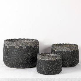 Design virágtartó TERRA ANTIQUA NOIR fekete S