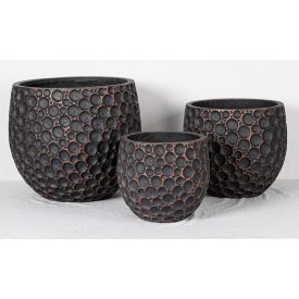 Design virágtartó GLOBERA NOIR BRONZE III. fekete-bronz S