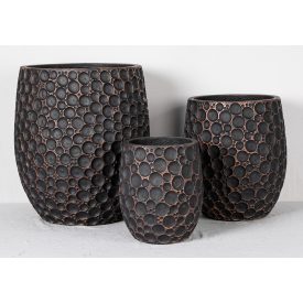 Design virágtartó GLOBERA NOIR BRONZE II. fekete-bronz L