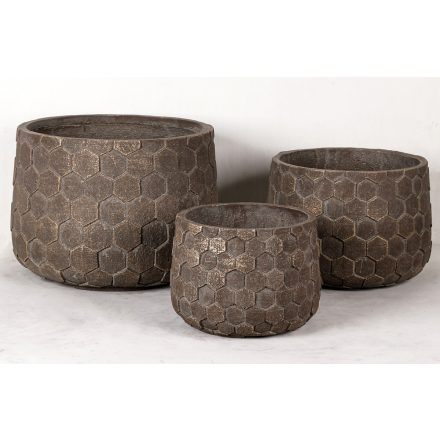 Design virágtartó HEXARA MARRON I. barna-arany M