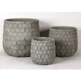 Design virágtartó HEXARA Gris II. szürke L