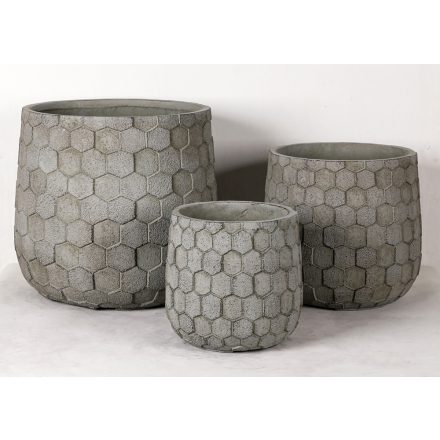 Design virágtartó HEXARA Gris II. szürke L