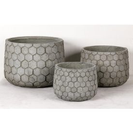 Design virágtartó HEXARA GRIS I. szürke Készlet