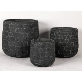 Design virágtartó HEXARA NOIR II. fekete L