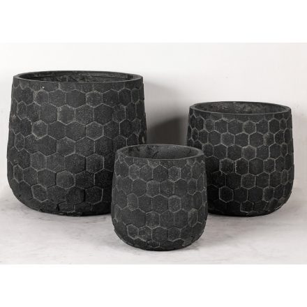 Design virágtartó HEXARA NOIR II. fekete Készlet