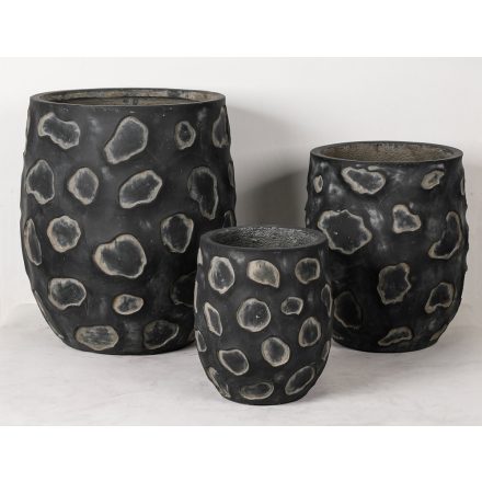 Design virágtartó LITHOS NOIR fekete L