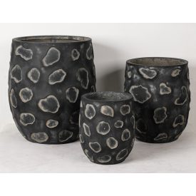 Design virágtartó LITHOS NOIR fekete M