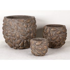 Design virágtartó VIREA MARRON I. barna-arany M